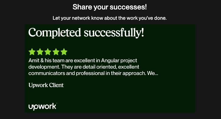 Upwork review from Satkardeep S, RR Group